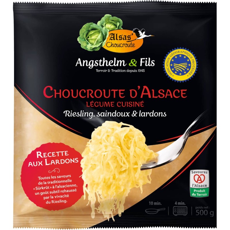 Choucroute d'Alsace cuisinés au saindoux, Riesling et lardons