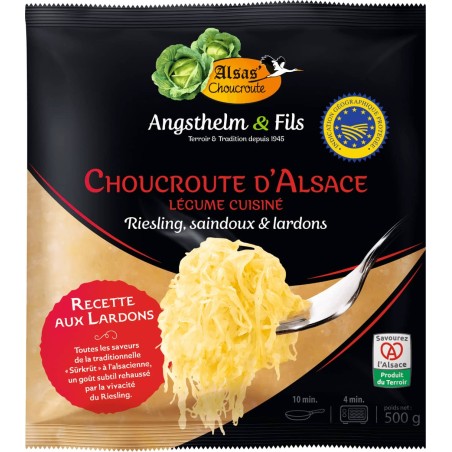 Choucroute d'Alsace cuisinés au saindoux, Riesling et lardons